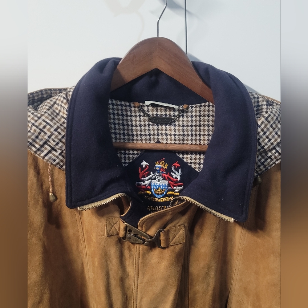 Men's Aquascutum Suede Leather Jacket Wool Lining - Picture 8 of 12